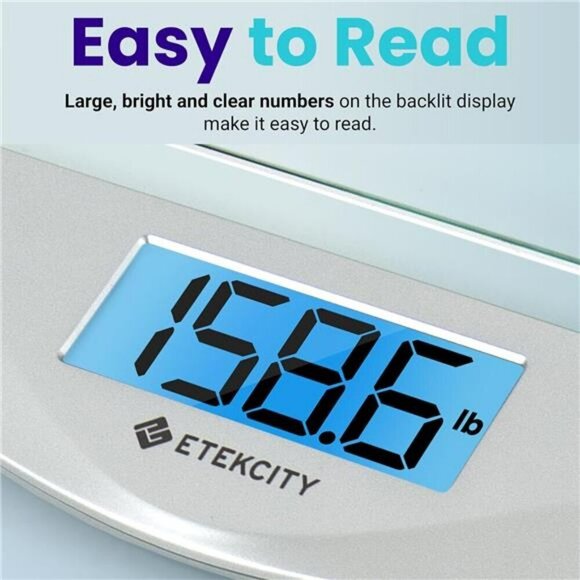 Etekcity Digital Body Weight Bathroom Scale Large Blue LCD Backlight Display - Picture 3 of 7